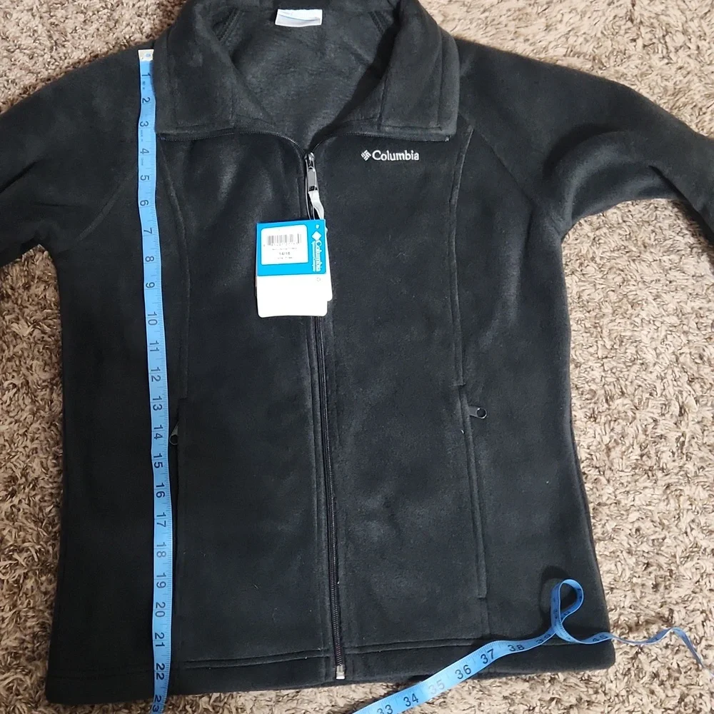 Columbia Youth Dark Grey Fleece Zip Up Youth 14/16 Nwt